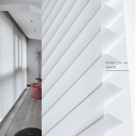 WELLSOURCE Manual 2"Shangri-la Blinds Non Blackout Light Filtering for Home, Office, Hotel, Club, Restaurant Custom Made Size (Color: WHITE(Light Filtering))